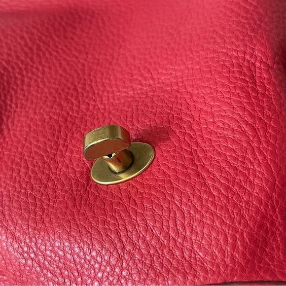 Fossil Crossbody Leather Satchel Bag Carson Style Red Casual One Size - Picture 9 of 17